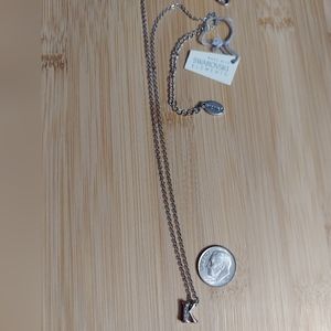 Swarovski Mestige Silver/Initial 'K' Faceted Swarovski Crystal Necklace
